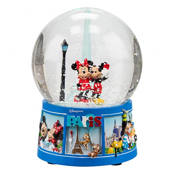 Mickey and Minnie Mouse Eiffel Tower - Light Up Snow Globe